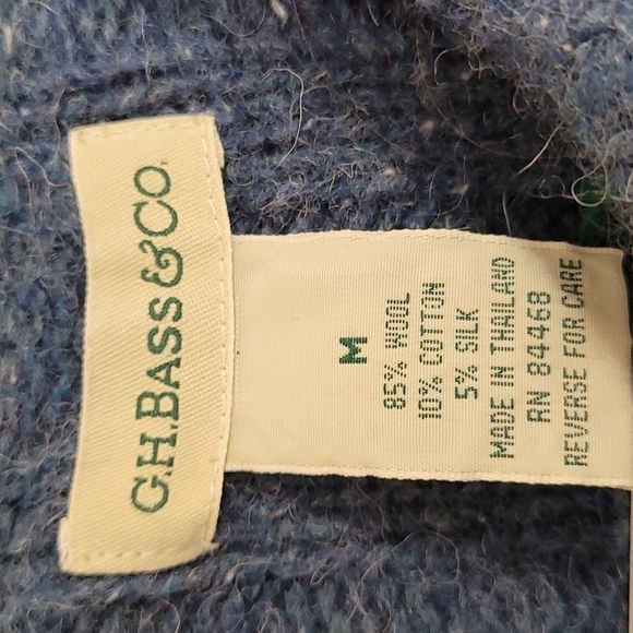 G.H.Bass & Co Women's Wool Sweater Size Medium Blue - Picture 3 of 6
